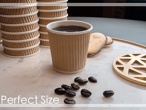 Miniatura 3 de Taza de café caliente de papel ondulado de 4 onzas para expreso, nespresso, lavazza, taza de muestreo 50 unidades