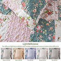 Vista 75 de VAPUTAR Juego de ropa de cama tamaño Queen – 3 piezas, edredón bohemio, colcha reversible ligera para dormitorio de granja (floral)