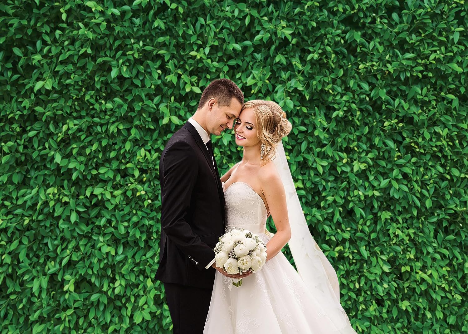 2.1x1.5m Sfondo verde foglie Natura verde erba muro fotografia sfondo neonato Baby Shower matrimonio compleanno decorazioni Banner Photo Booth oggetti di scena