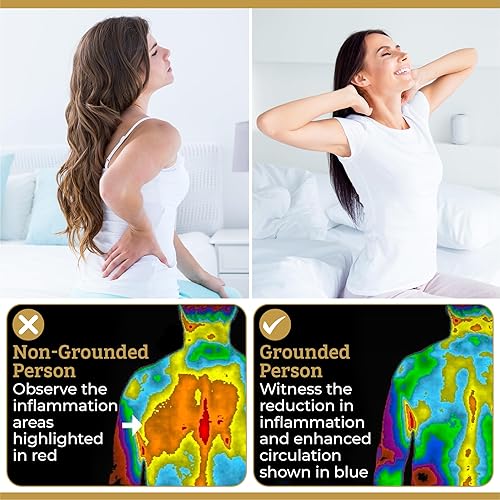 Miniatura 6 de Grounding Sheets Queen - Sábanas de tierra de algodón orgánico y fibra plateada para cama, varilla de conexión a tierra y cable incluidos para uso