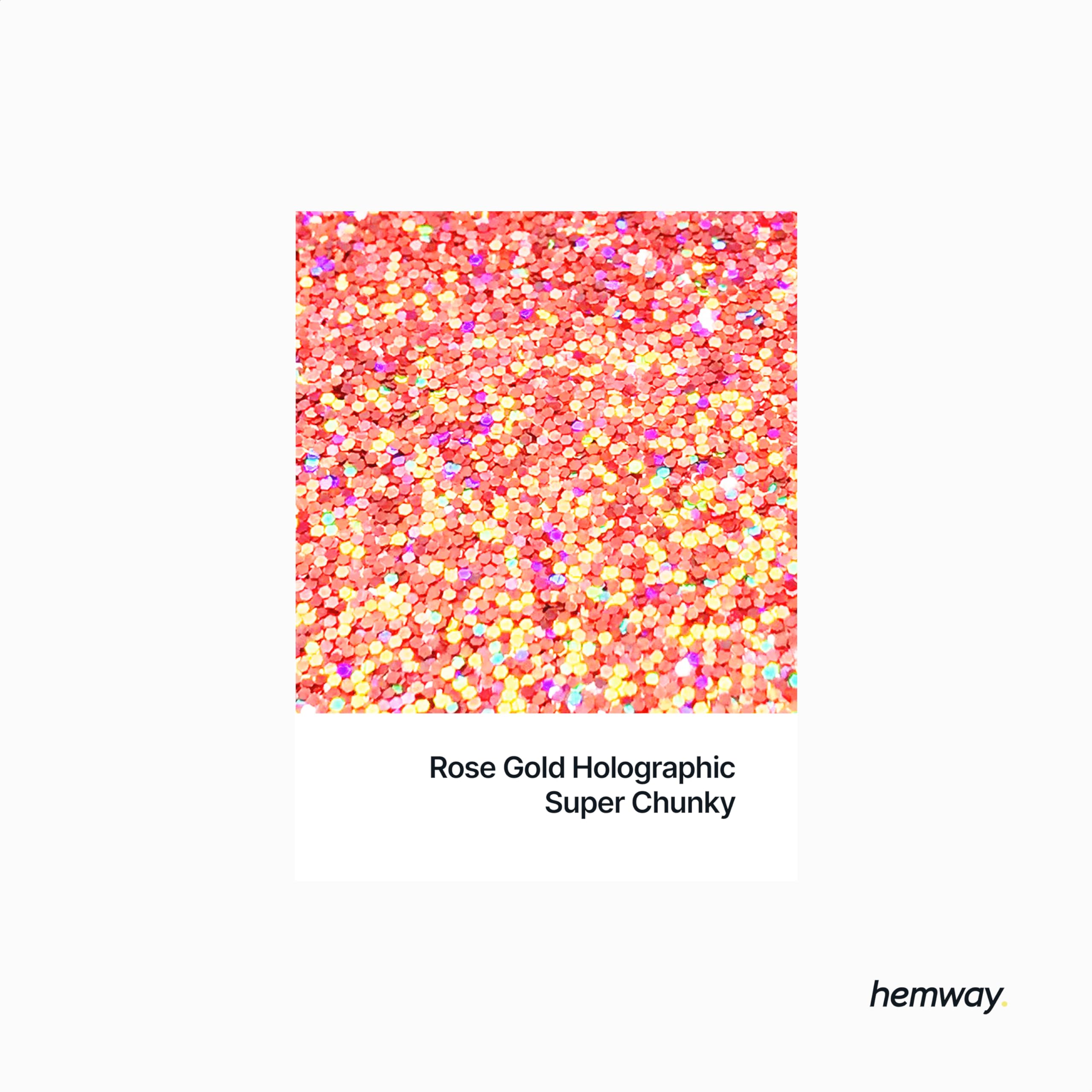 Hemway Craft Glitter Rose Gold Holographic 100g Super Chunky Glitter for Crafts Resin, Cosmetic, Nail, Face, Body, Festival - Image 2