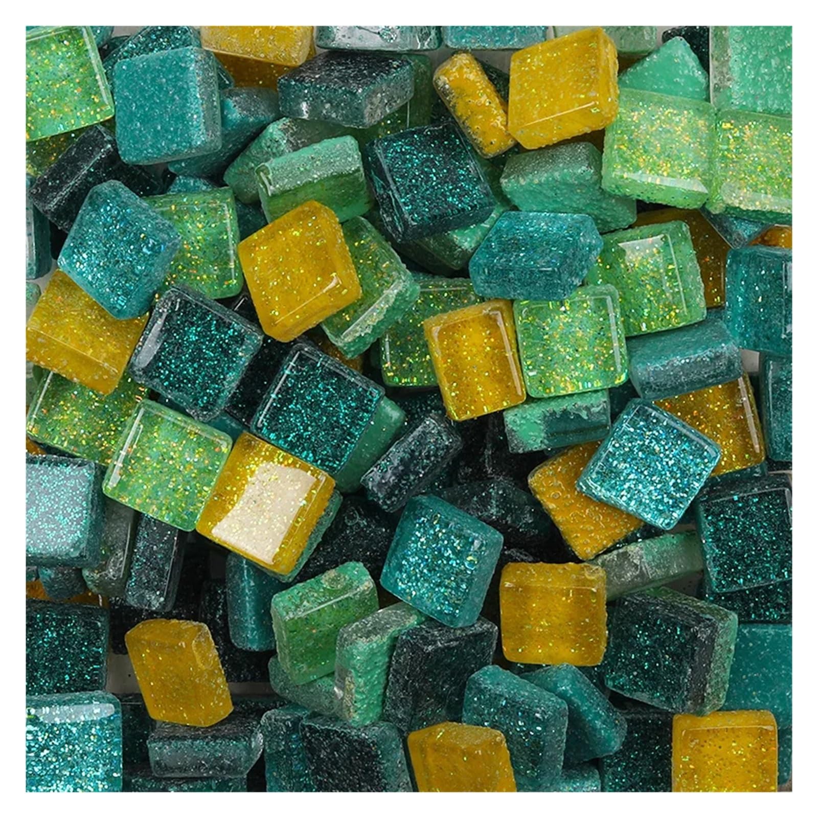 Xulvoz Color13 Mosaic Tiles 400G Diy Mix Color Glitter Glass Mosaic Stones Tiles Pebbles Crafts Material Puzzle For Making Arte