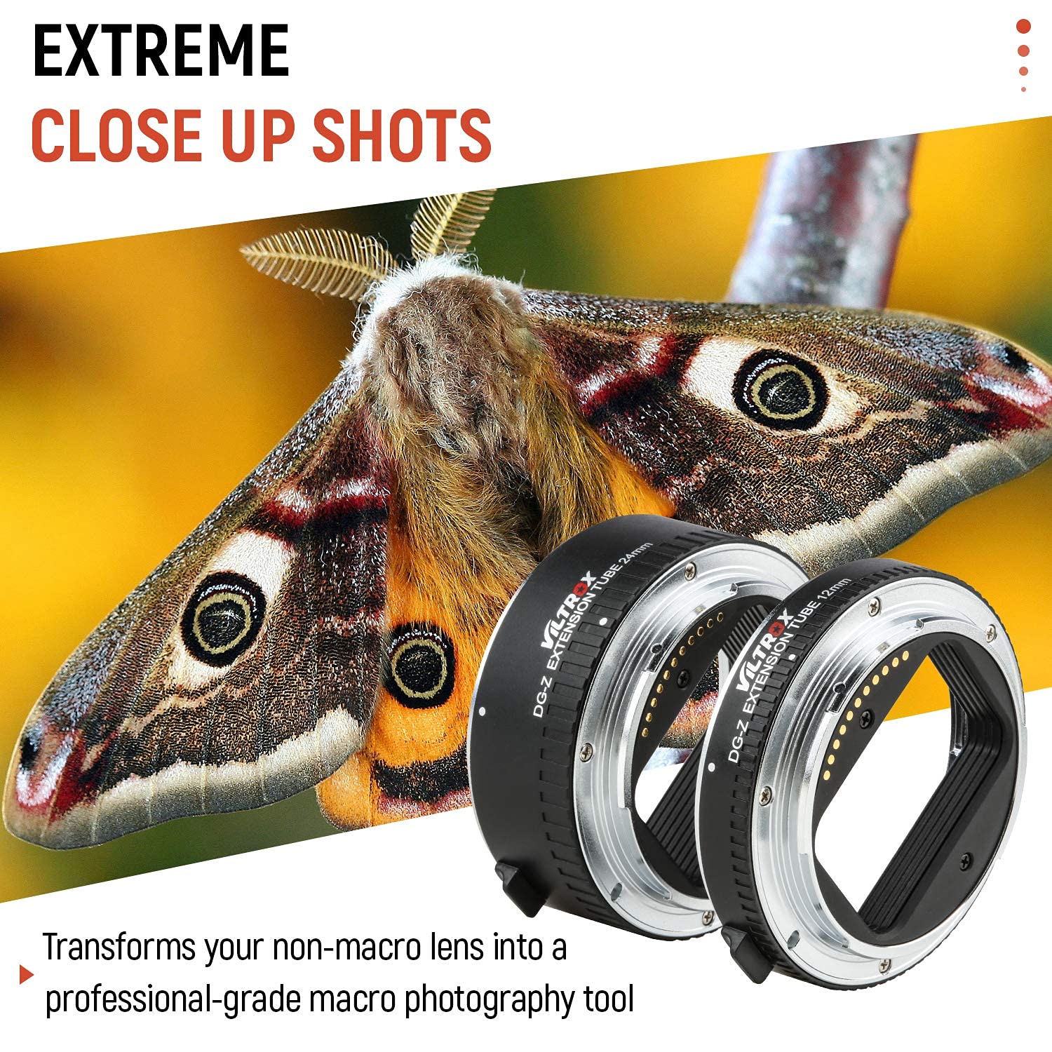 VILTROX DG-Z Mise au Point Automatique AF Macro Extension Tube Adaptateur d'objectif Ouverture Ajuster pour Nikon Z Mont Z6 Z7 Z50