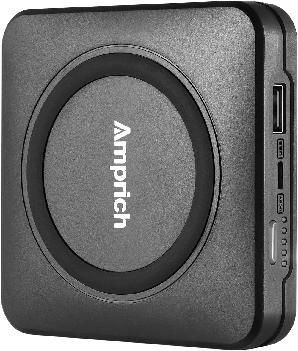 Amprich Wireless Charger 8000mah Battery Charger Qi Wireless Charging Pad for Samsung S7 S6 / Edge / Plus, Note 5, Nexus Lg Nexus 6, Sony Xperia Z3v and All Qi-enabled Devices(Black)