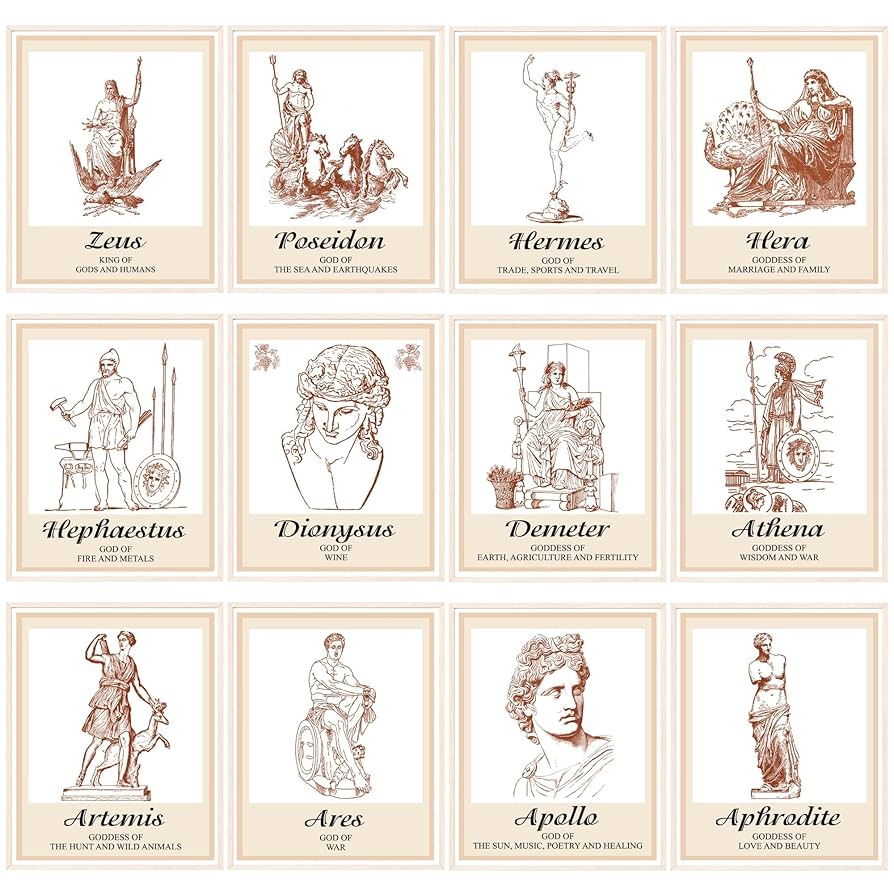 Amazon.co.jp: CHUNART ギリシャ神話ポスター装飾 12個セット