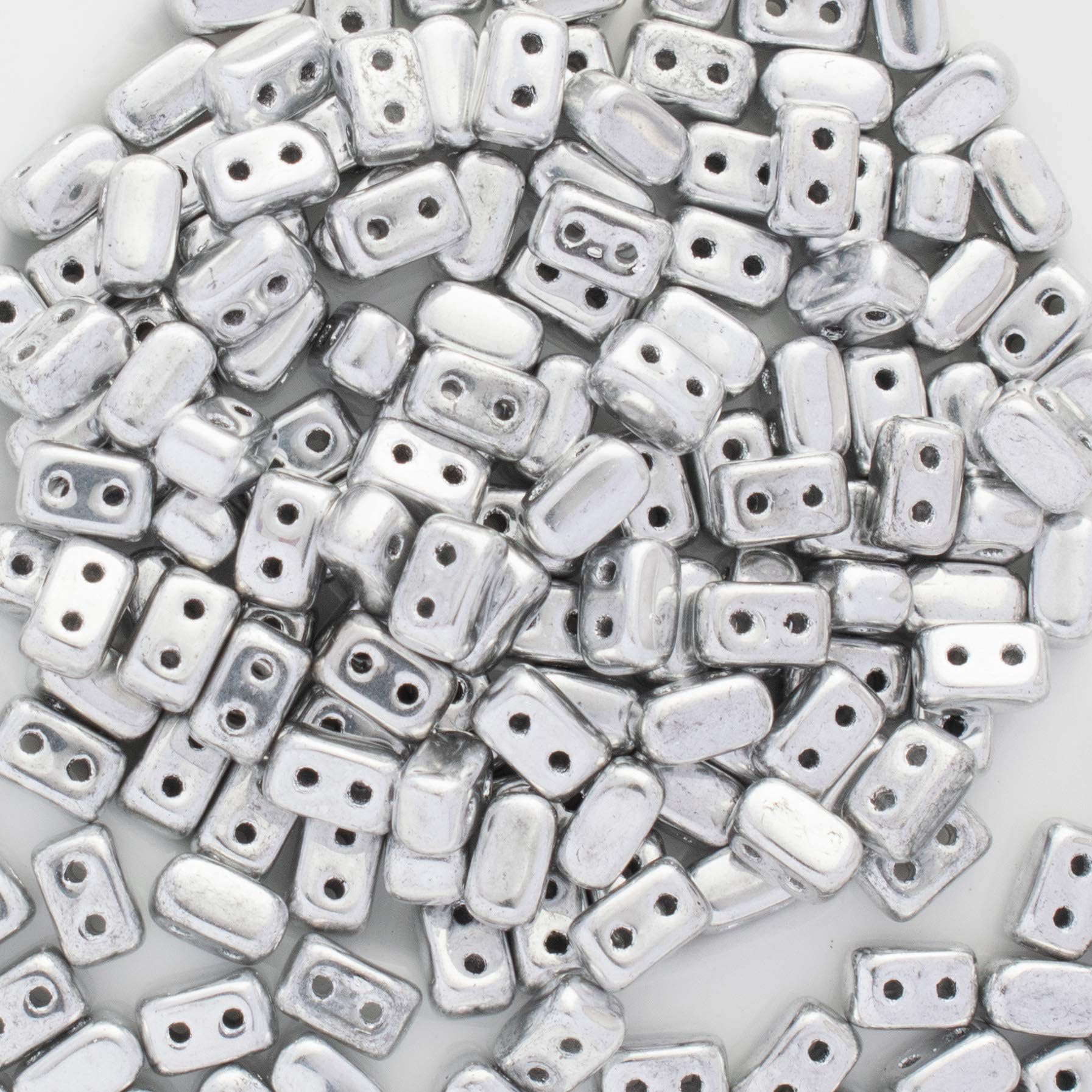 iOS par Puca Beads 5.5x2.5 mm, Crystal Full Labrador (5g), Two Hole Rectangle Shaped Beads from France for Jewellery Making, Beading, Embroidery, Art and Craft