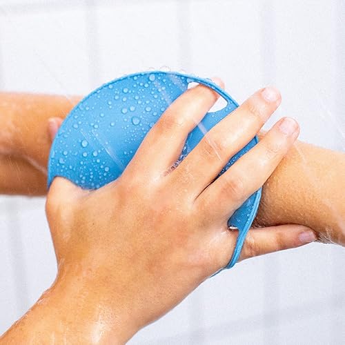 Miniatura 5 de Boie USA Exfoliante de cuerpo plano, exfoliante de ducha suave similar a la silicona y cepillo de limpieza corporal, reemplazo de lufa adhesivo a la