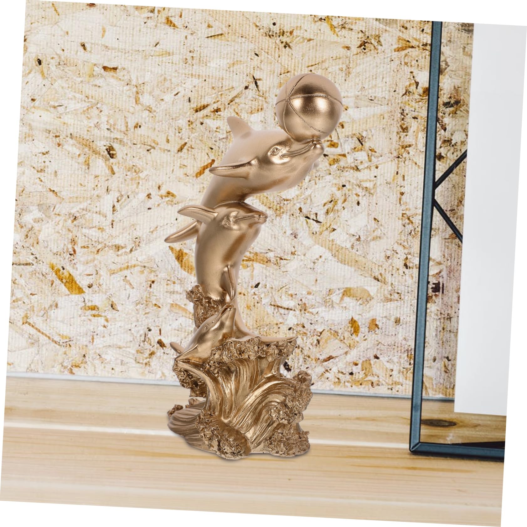 Amazon.co.jp: Toddmomy イルカの飾り 金のイルカの置物 泳ぐ2頭の