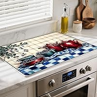 Vista 1 de Cubierta de estufa de vidrio resistente al calor con revestimiento de goma antideslizante – Protector de estufa eléctrica, resistente a