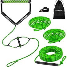 75FT Wakeboard Rope and Handle, Floating Water Ski Rope for Watersports, 4 Sections Ski Ropes for Water Skiing, Kneeboarding, Wakeboarding