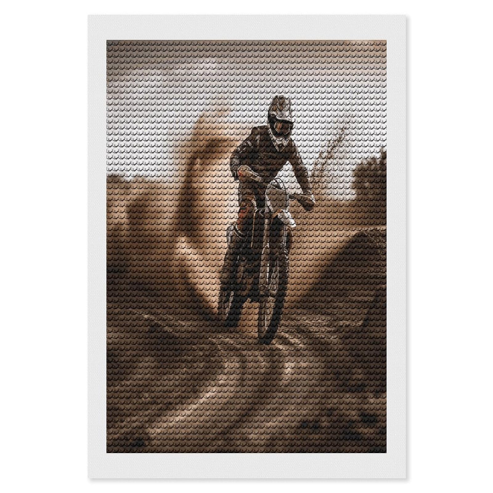 VstaDank Motocross Diamond Painting Kits Exquisite DIY Full Round Drill Diamond Dots Painting for Adults Beginner Diamond Photo Paint with Diamond Picture Art Wall Decor 8"x12"