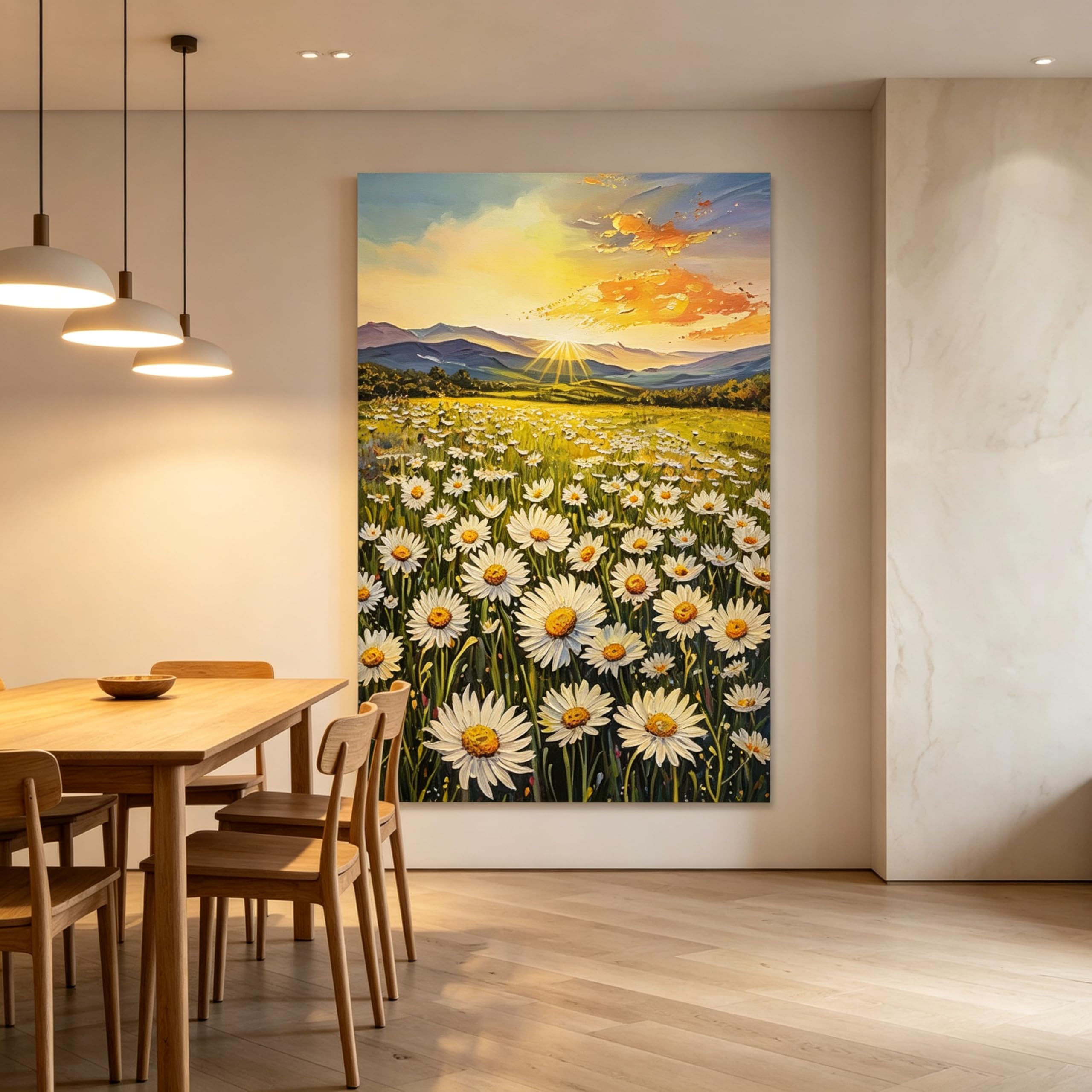 Rumlly Abstract Canvas Picture No Framed Flowers Scenery Landscape Paintings Mountain Art Wall Modern Hoom Decor(80x120cm/Frameless)