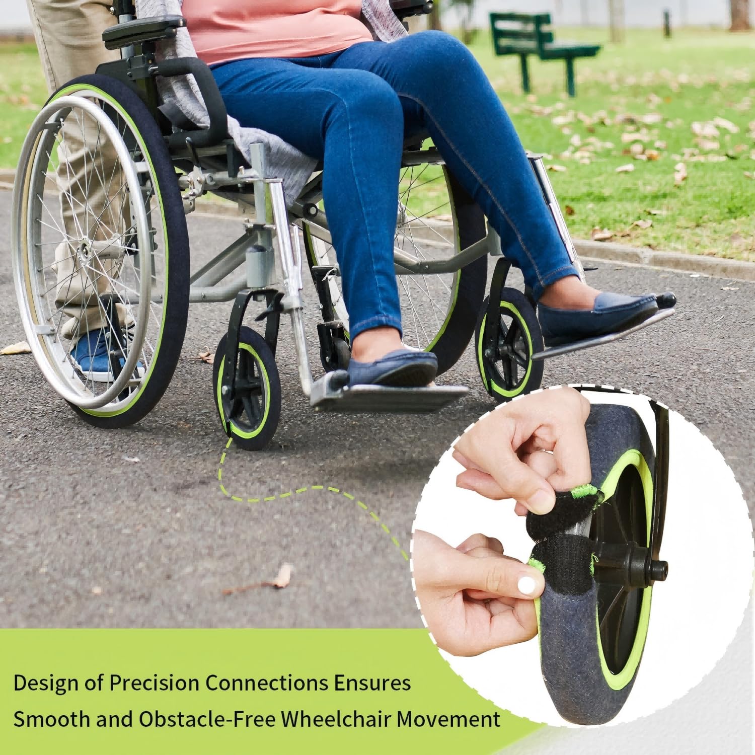 Coperture per pneumatici per sedia a rotelle per proteggere pavimenti e tappeti, accessori per sedie a rotelle, 2 pezzi (blu, 61 cm)