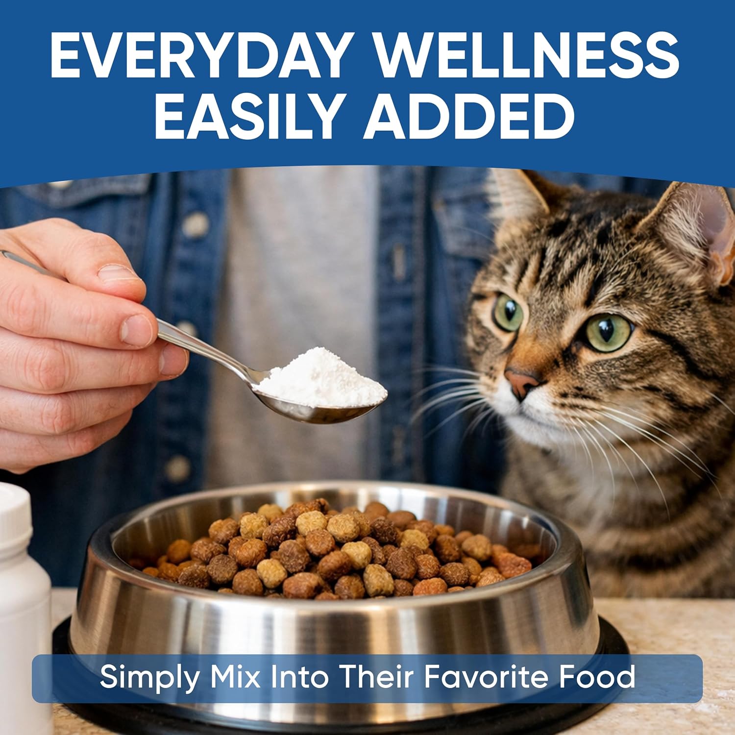 Kittysupps Taurine for Cats, Kitty Supps Taurine Supplement - Pure Taurine, Promoting Vision, Energy, Vitality, and Skin & Coat Wellness, Easy Mix in Food with Dosing Spoon, 200g (1)