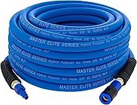 MasterAirbrush Master Elite 50ft Hybrid Polymer Air Hose 3/8" ID 300 PSI Kink-Resistant Lightweight Flexible Quick Coupler for Air Tools Compressors