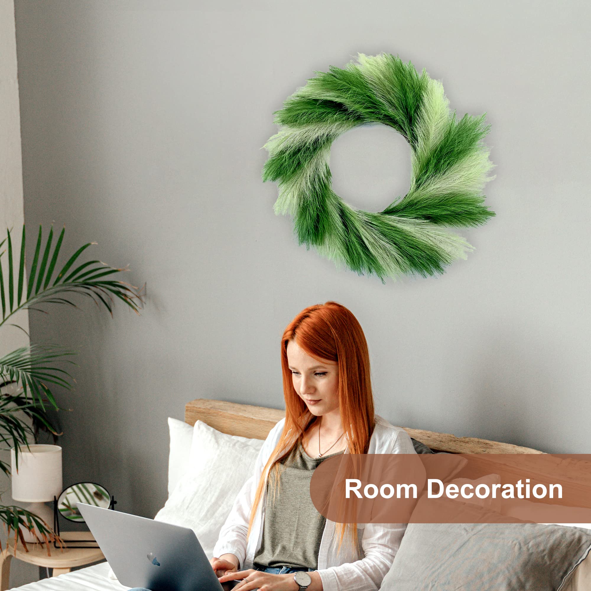 Sggvecsy Pampasgras-Kranz 66 Cm - Boho Deko Für Haustür & Wohnung