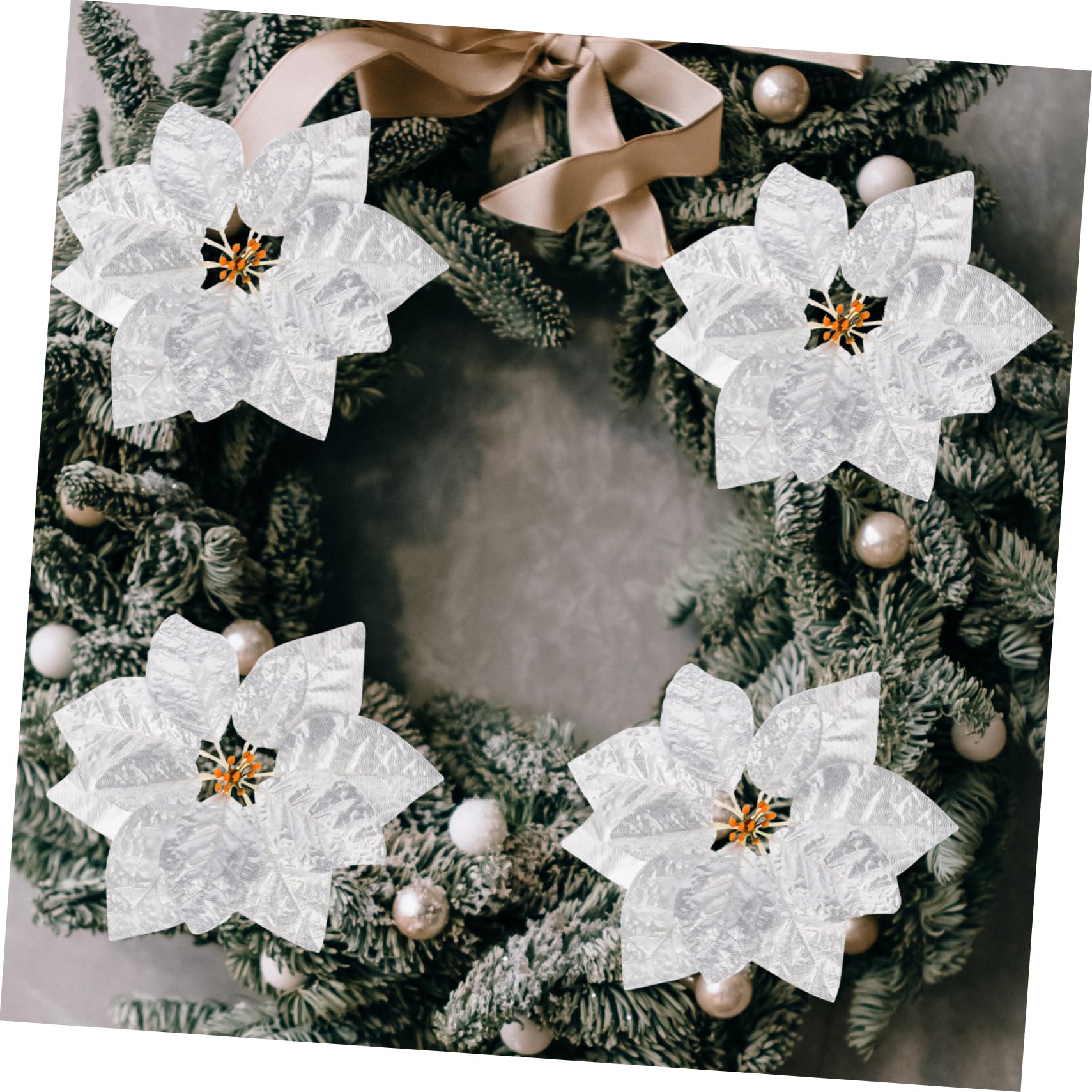 Alipis 84stücke Weihnachtssterne Künstliche Weihnachtsblumen Glitter Dekoration Für Weihnachtsbaum Hochzeiten Und Festlichkeiten Wiederverwendbare Und Lichtgewichtige Poinsettia Blumen