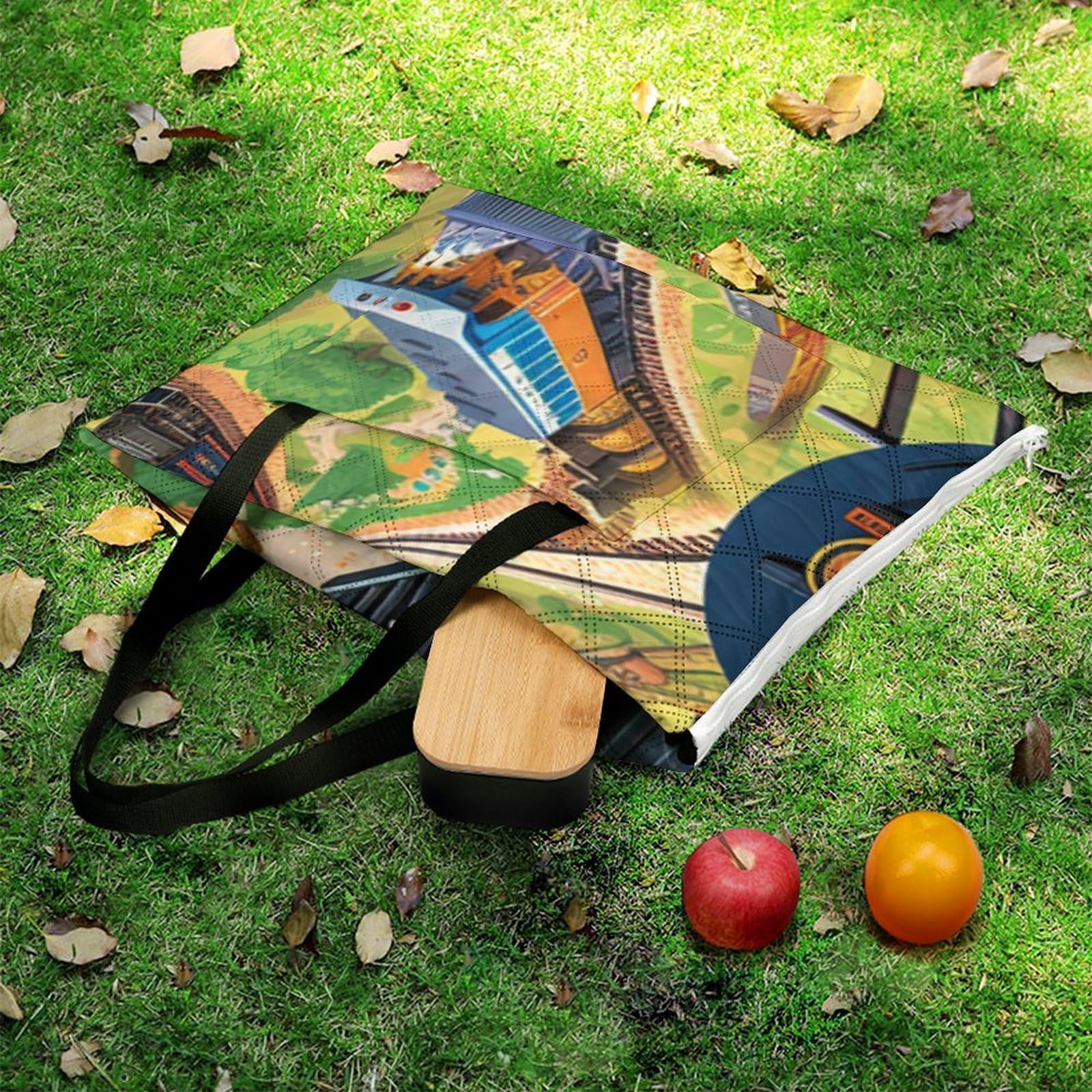3D Stampa Locomotiva Coperta Picnic Impermeabile artee Telo Impermeabile Pieghevole Tappeto Pic Nic Per Campeggio, Trekking, Montagna, Viaggi 150x150cm