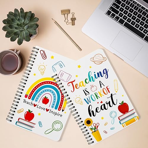 Miniatura 4 de Paquete de 2 cuadernos en espiral A5 para profesores, Teaching is A Work of Heart Ruled Journal Writing Notebooks School Office Supplies Teacher