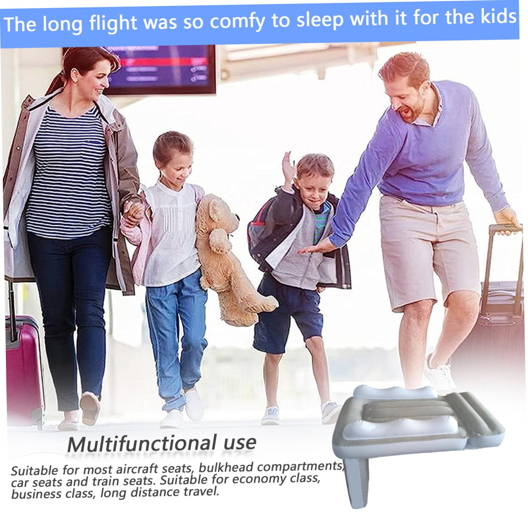 Aufblasbares Flugzeug Kinderbett für Kleinkinder, Flugzeugbett, einfaches Babybett für Flugzeugsitze