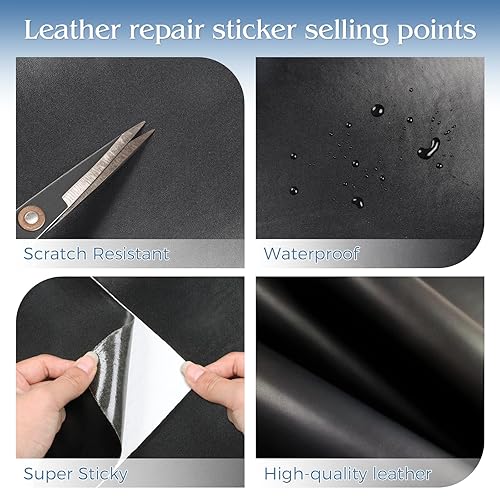 Miniatura 83 de Cinta de reparación de cuero, parche de reparación de cuero autoadhesivo para sofá, muebles, sofás, asientos de automóvil, kit avanzado de Café