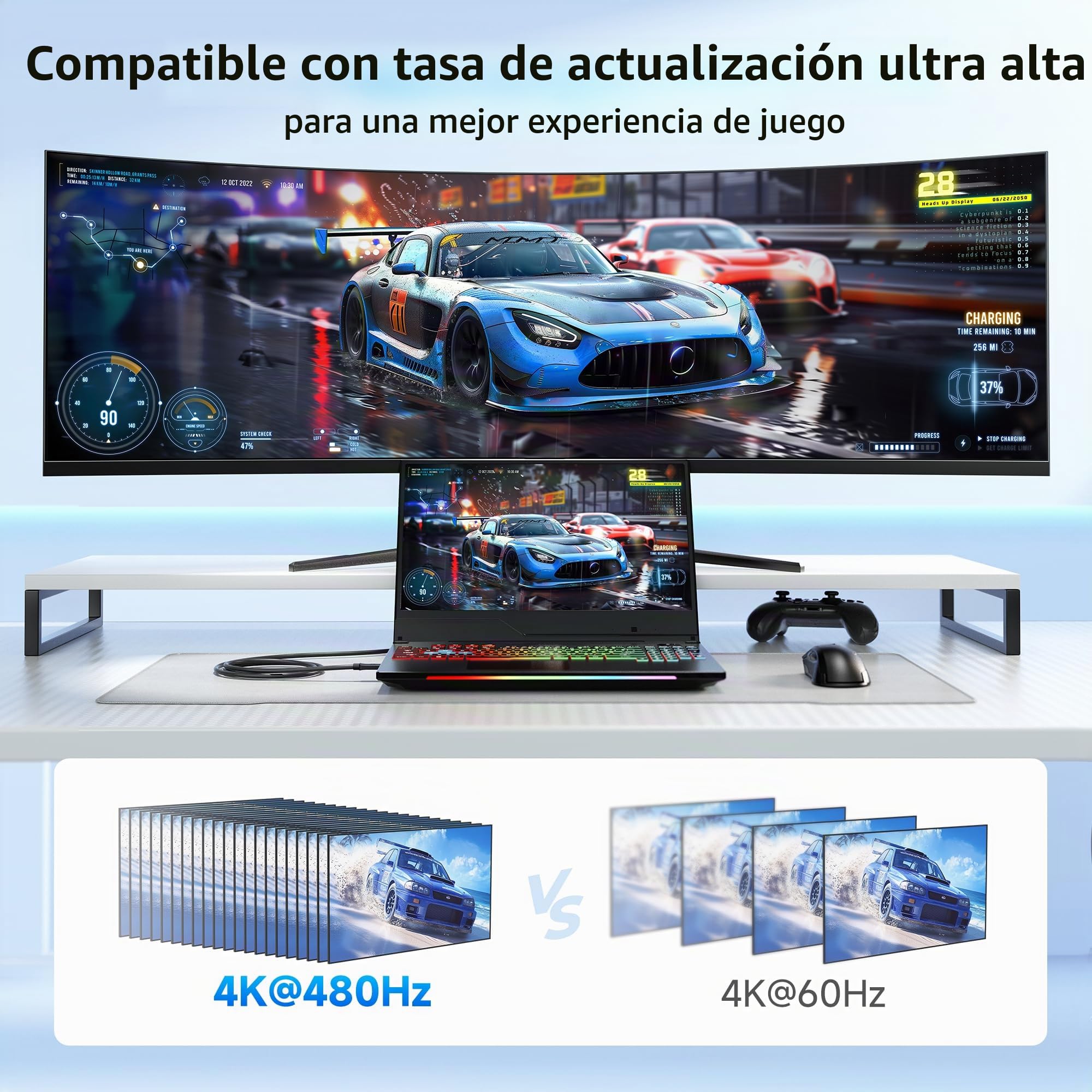 Cable Matters [Certificado VESA] 40Gbps Cable USB-C a, 2m, Negro | 8K@120Hz / 4K@480Hz, cable Thunderbolt 4 a DisplayPort DP40, negro; no compatible con monitores USB-C portátiles