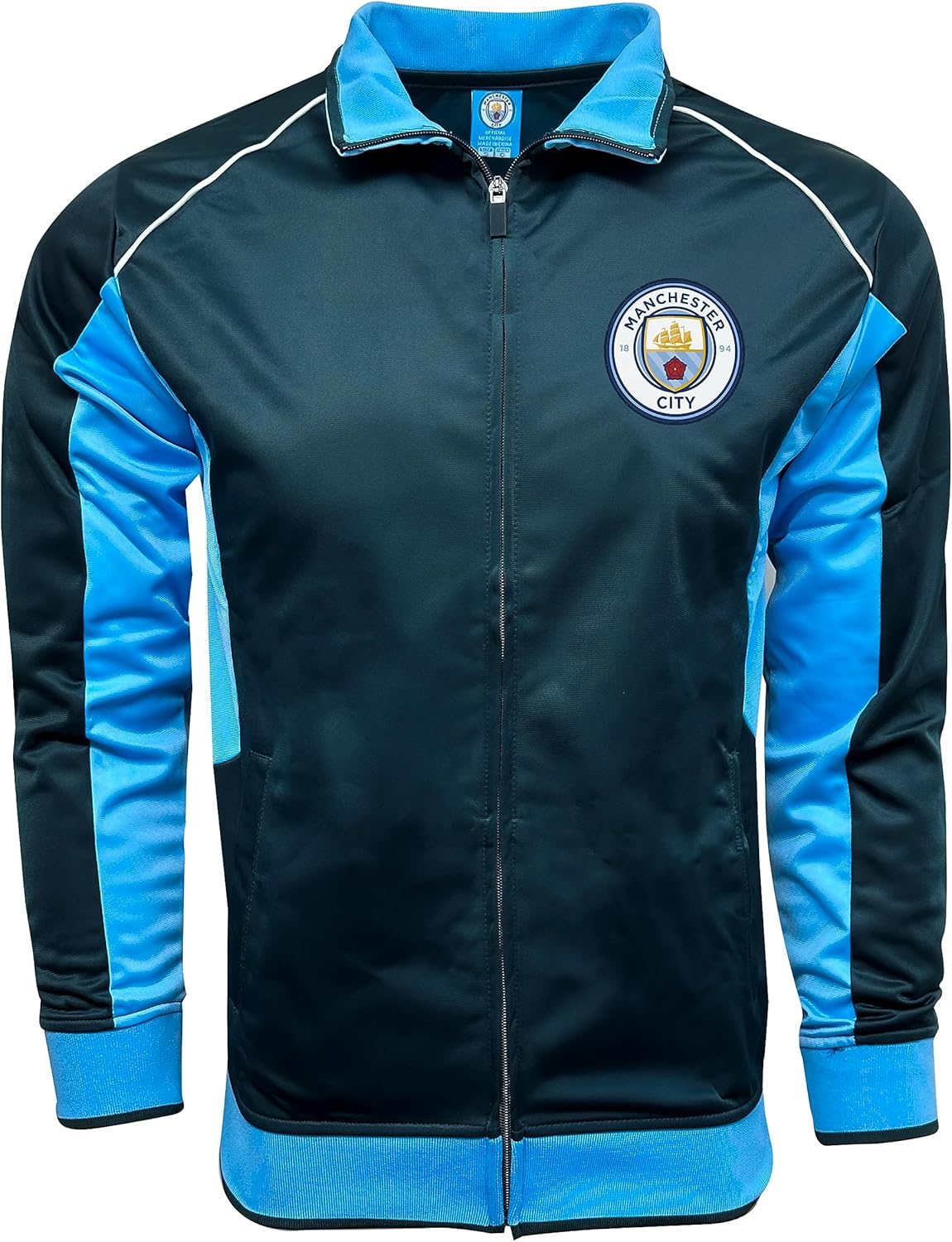 Icon Sports Compatible With Manchester City Jacket For Boys, Licensed M. City Soccer Track Jacket Youth Sizes