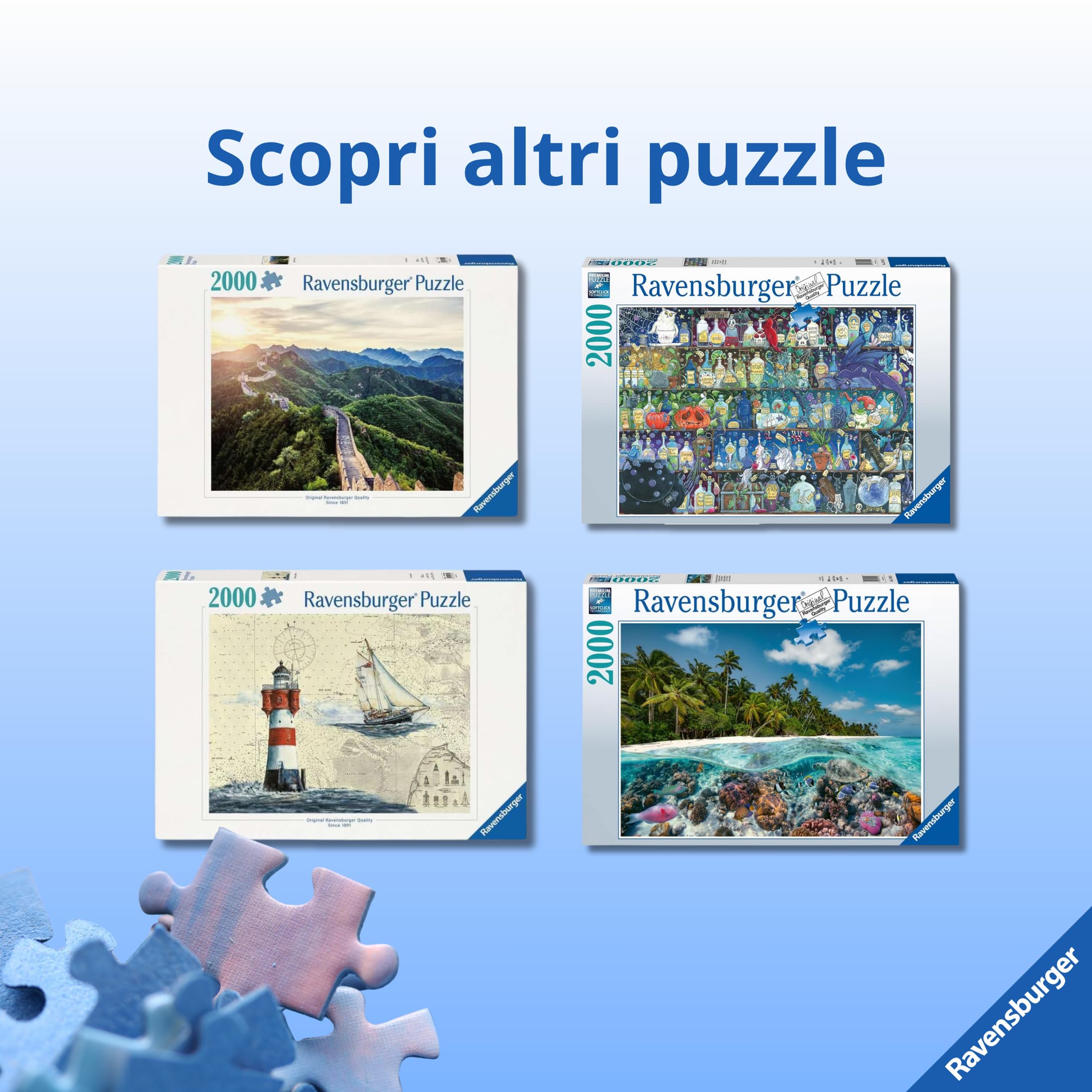 Ravensburger - Puzzle 2000 Pezzi Star Wars | Puzzle 2000 Pezzi | Rompicapo Adulti E Bambini Dai 14 Anni In Su | Regalo Per Bambini E Adulti | Misure 98x75cm | Tecnologia Soft-click