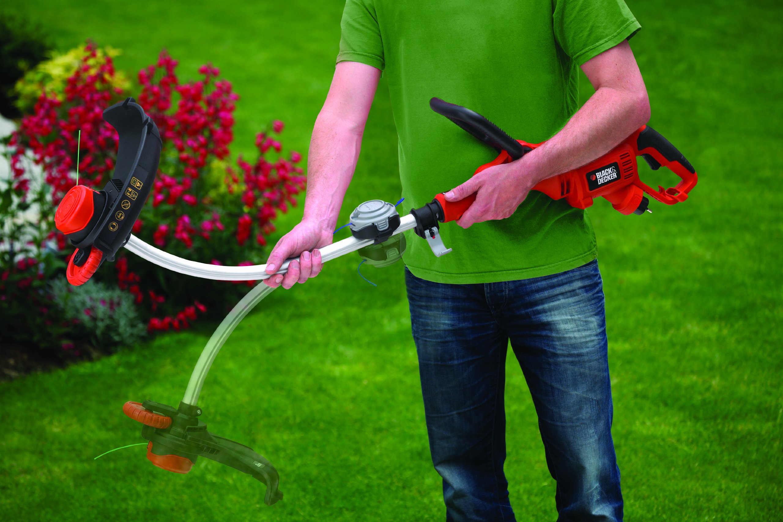 Black+Decker GL8033 elektryczna kosa spalinowa 800 W (z technologią E-Drive, funkcja cięcia krawędzi, 6 wysokowydajnych nici, do dużych powierzchni)