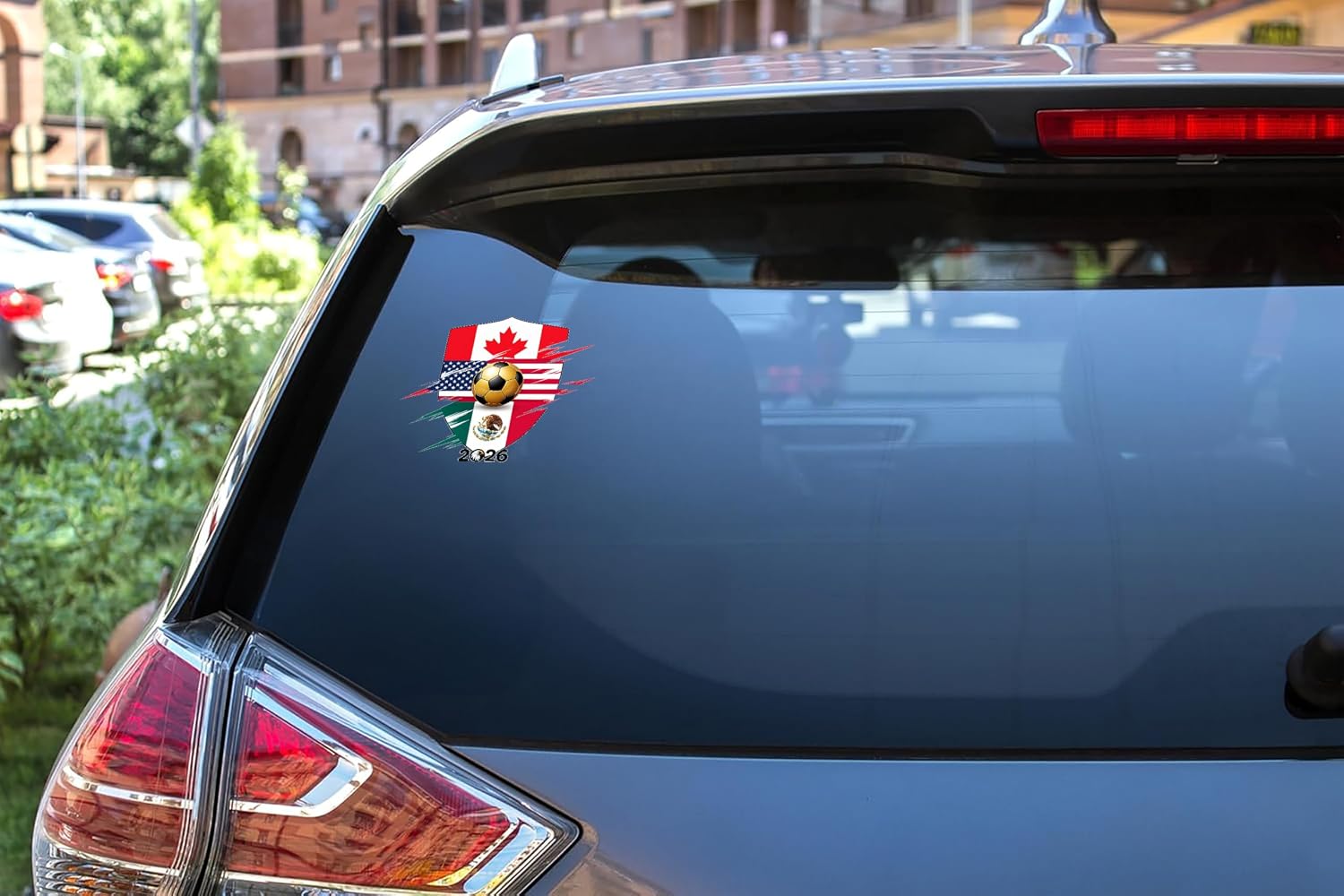 eDesign 2026 Canada USA Mexico World Cup Shield Soccer Sticker Vinyl - 5 Inches - Premium Waterproof Vinyl Sticker for Cars Trucks Laptops Water Bottles and More - Weatherproof and Durable 2-Pack