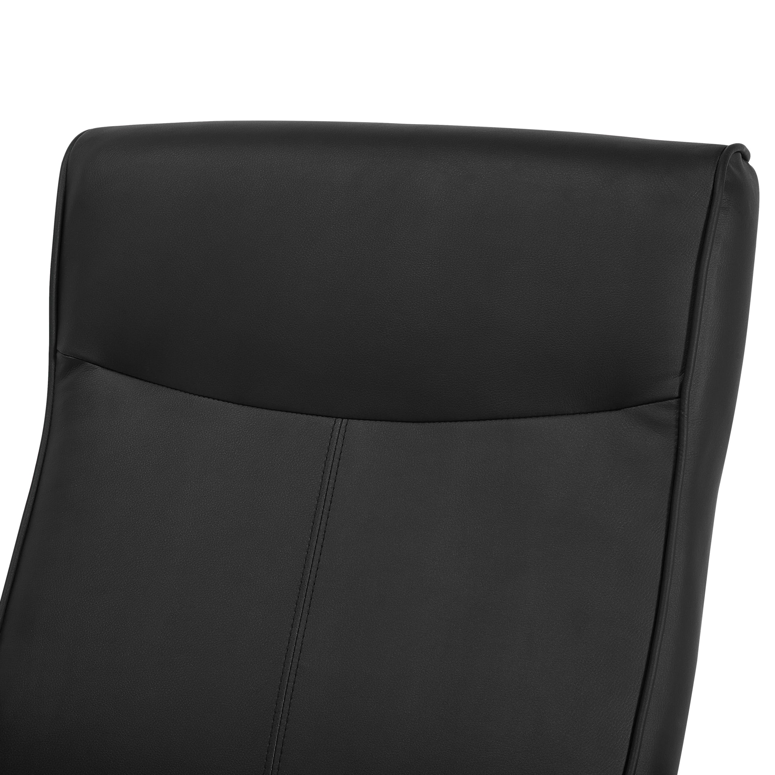 Beliani Fauteuil Inclinable en Cuir PU Noir avec Rembourrage Épais et Repose-Pied pour Salon au Design Moderne et Élégant