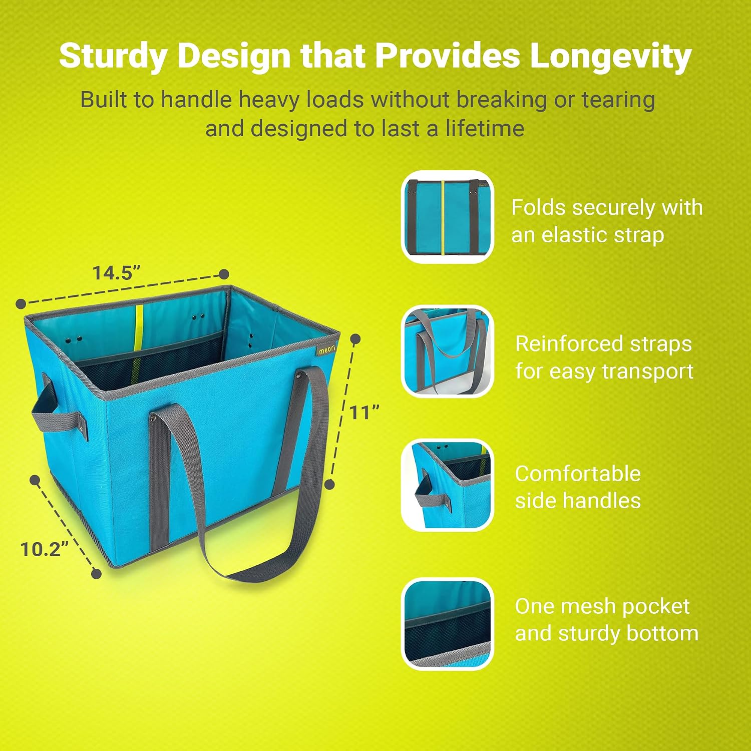 meori Reusable Grocery Basket Collapsible Farmer's Market Shopping Errands
