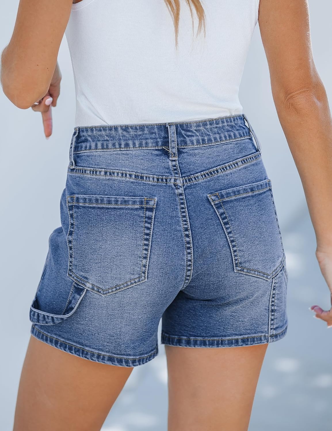 luvamia Jean Shorts for Women Trendy High Waisted Denim Shorts Carpenter Stretchy Summer Casual Mom Cut Off Jeans Shorts - Image 2