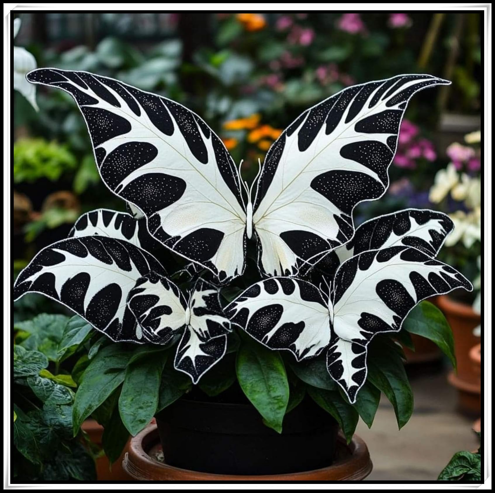Perennial Hosta Bulb, Midnight Butterfly Flower Herb Hosta Rhizome, Shade-Tolerant ＆ Low-Maintenance, Ideal Garden Excellent Display -4 Bulbs-F