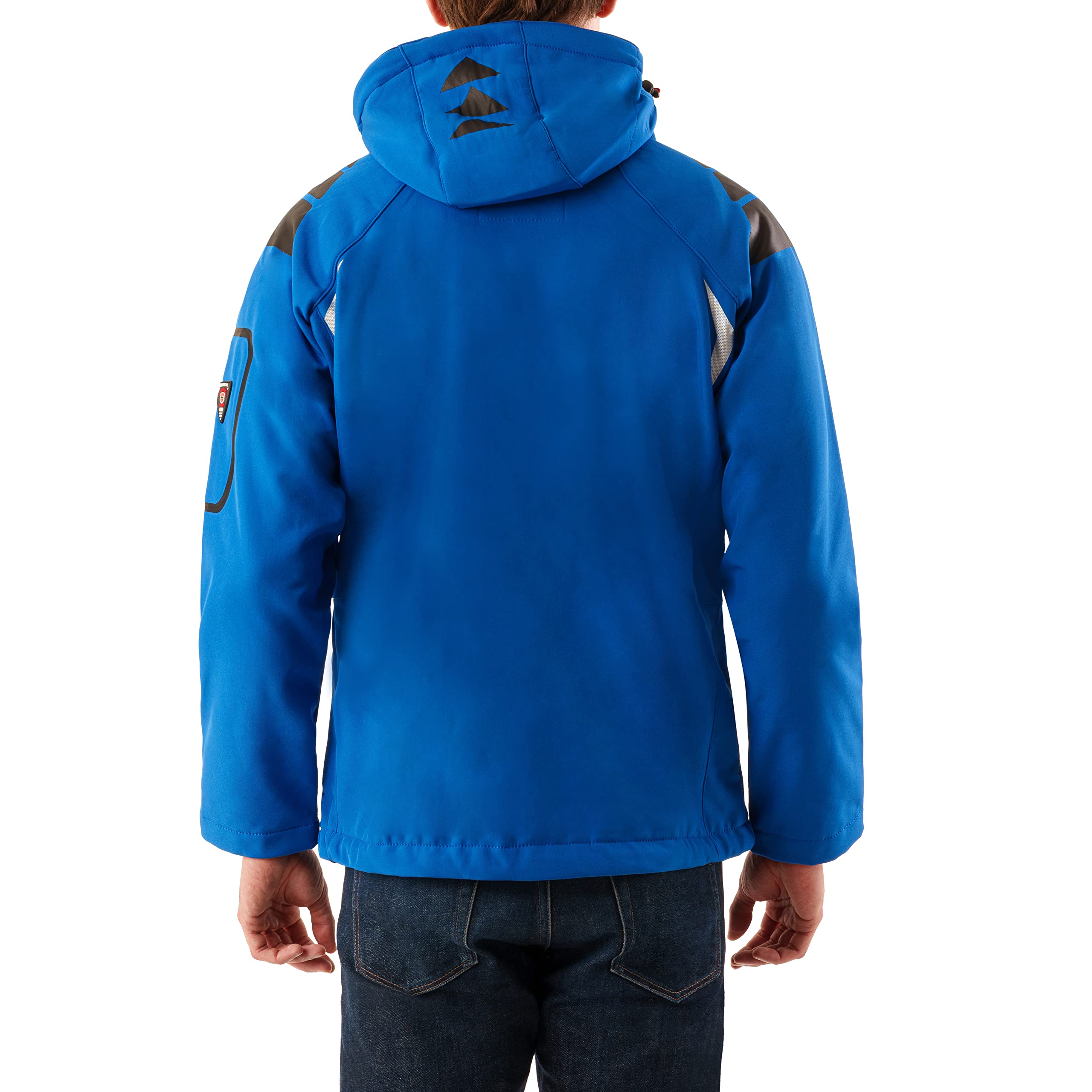 Geographical Norway Męska kurtka softshellowa, funkcyjna, outdoorowa, wodoodporna, w zestawie z beanie urbandreamz, Royal Tn, S