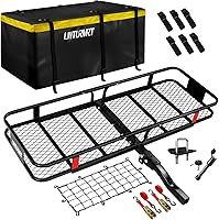 LWTURMRT 60x21x6 Hitch Cargo Carrier Basket with Waterproof Bag, Rust-Resistant Alloy Steel Rack, 500lb Capacity for SUVs & Trucks