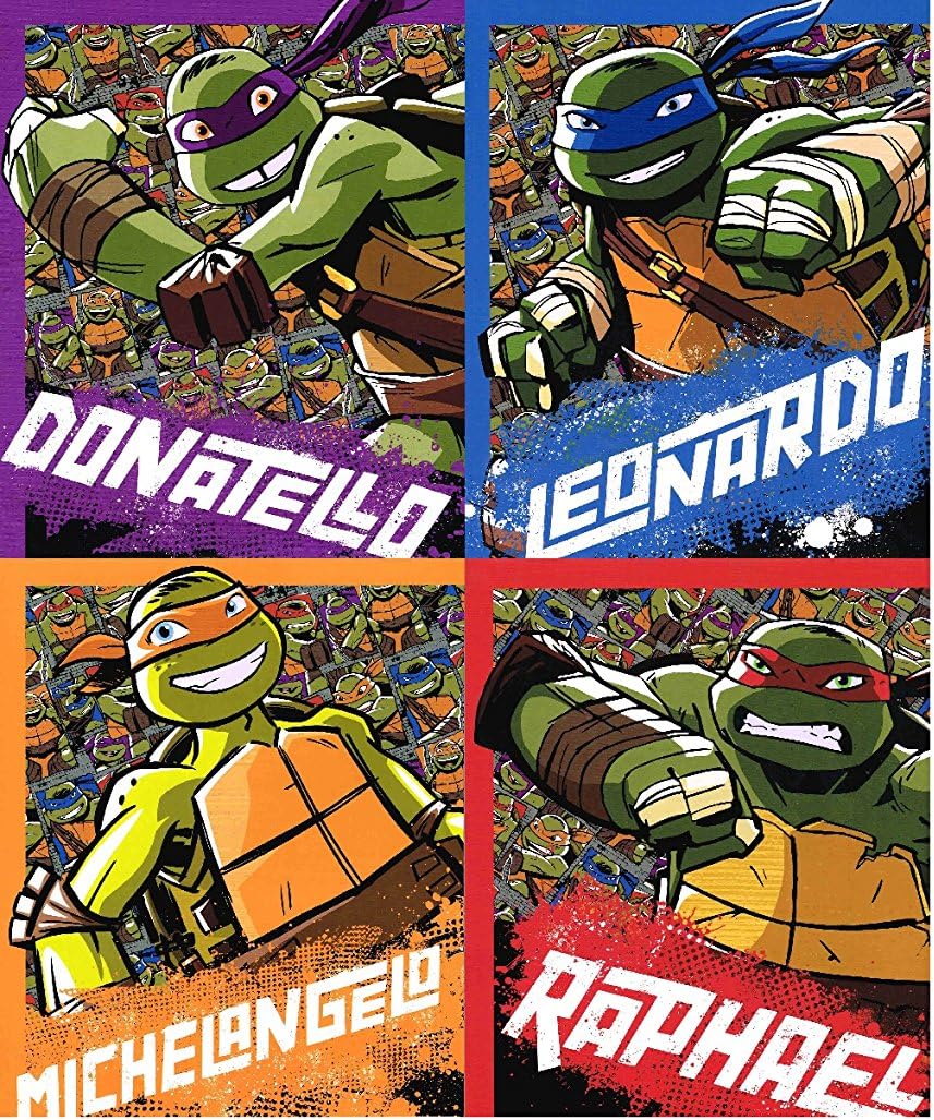 Teenage Mutant Ninja Turtles Two Pocket Folders for School - Set of 4 - TMNT Assorted Portfolio File Folders for Organization - Fun School Supplies for Kids