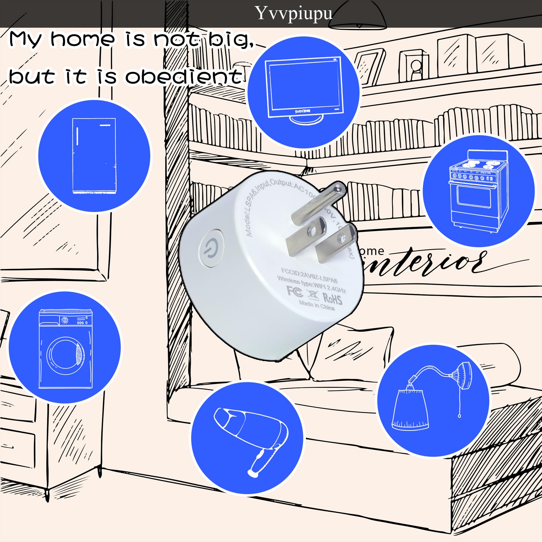 Wi-Fi Plug with Alexa Google Home Smart Life Smart Home Hub Timer Schedule Mini Wireless Outlet No Hub — view 3