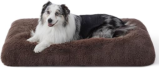 BEDSURE Flauschiges Hundebett Grosse Hunde - 104x74x8 cm Hundebett waschbar für große Hunde, rutschfeste Unterseite, plüsch Hundekissen, Braun