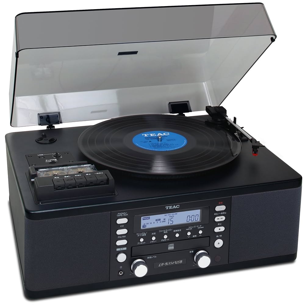 完動品 中古 TEAC LP-R550USB リモコン 付属品あり 2016年製 Teac LP-R550USB Turntable CD Recorder with Cassette : Amazon
