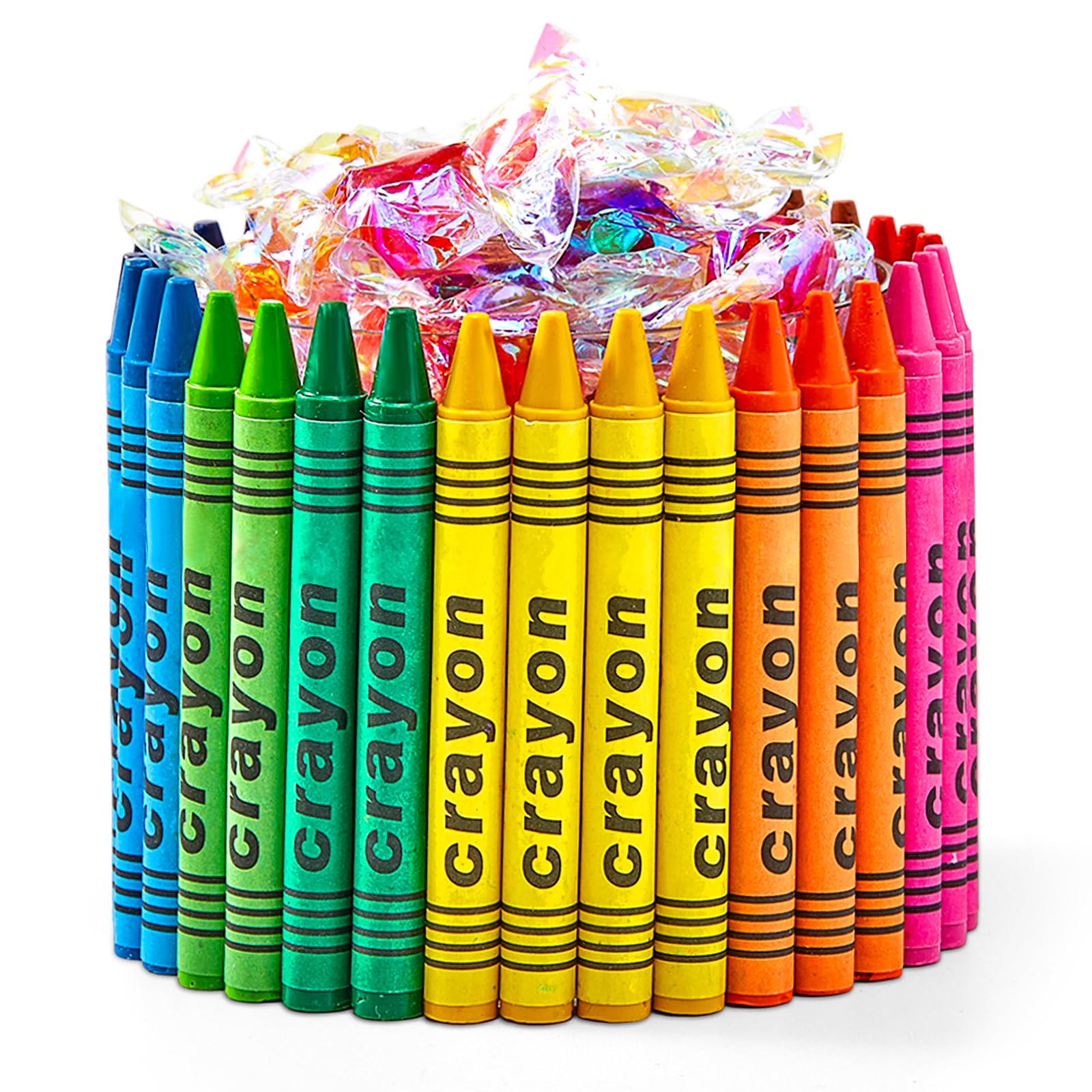 Sherr Back to School Teacher Appreciation Gift Handmade Crayon Shaped Candy Treat Box Flower Vase Pot DIY Ideas from Students Thank You Teacher Gift