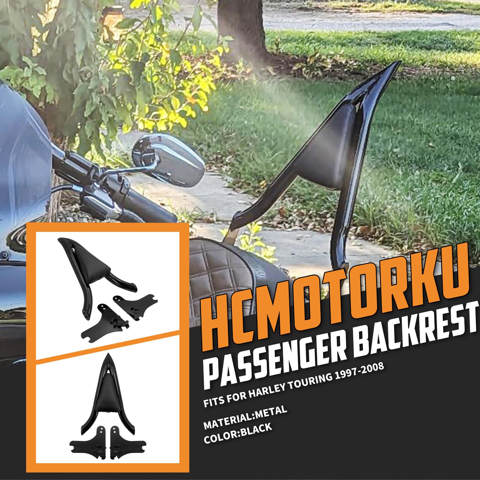 Amazon | HCmotorku バイク シーシーバー バックレスト 背もたれ 
