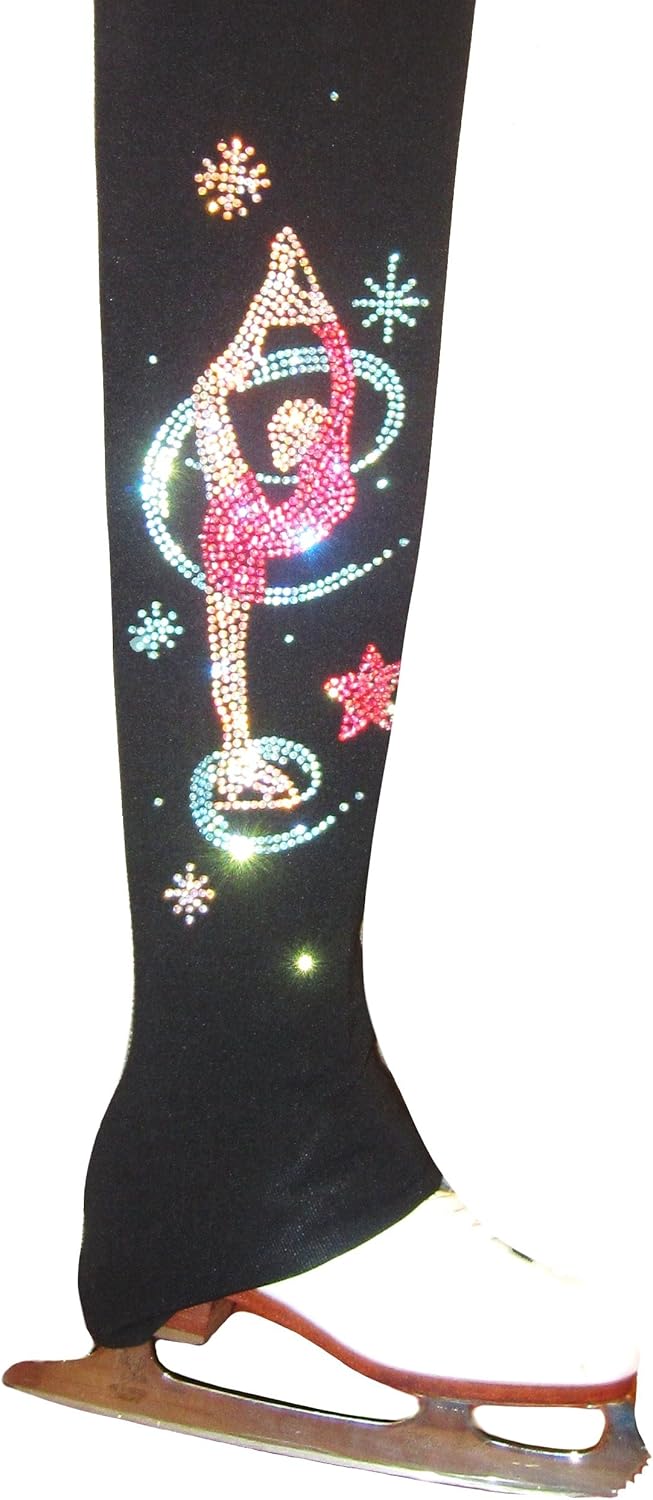 Ice Fire Polartec Figure Skating Pants with Colorful Biellmann Design