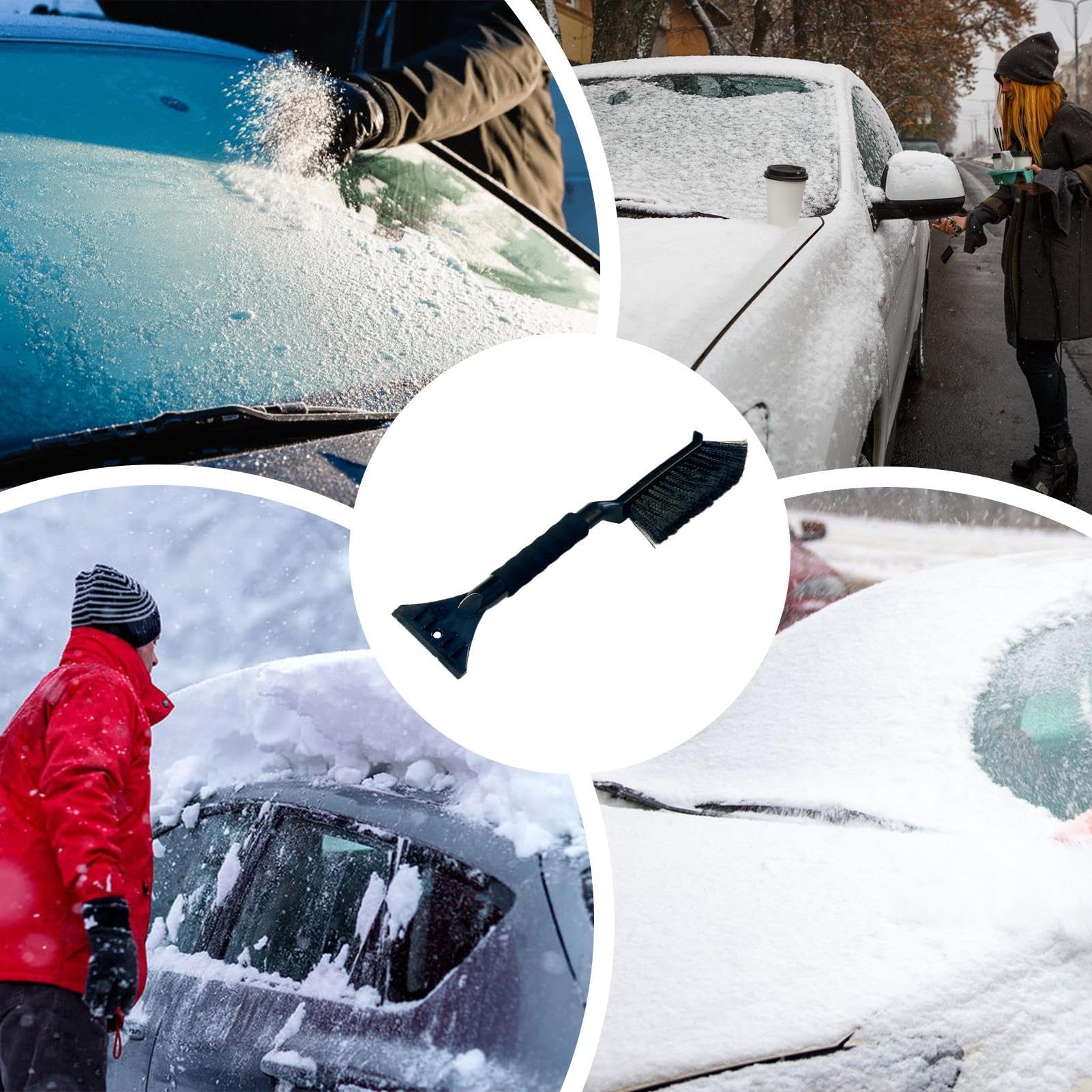 Spazzola Neve per Auto Raschietto Ghiaccio Finestrini, Sgombratore Neve, | Raschietto Ghiaccio Parabrezza per la Pulizia Invernale 'Auto, per una Guida Sicura all'Aperto