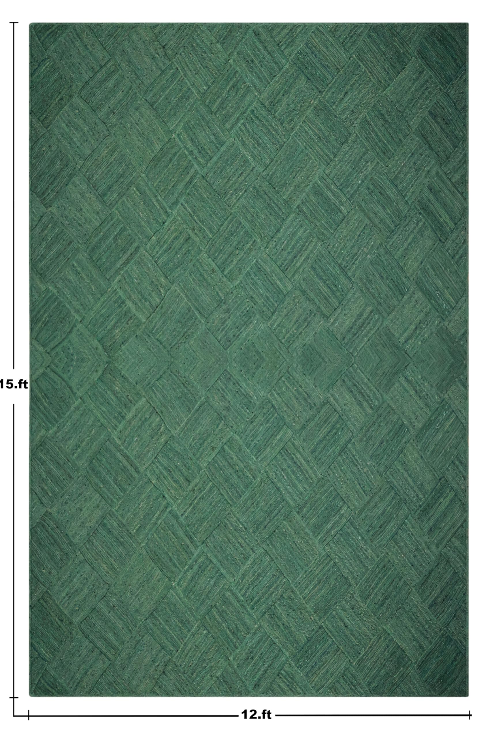Kilim Dywan 25 x 35 cm, zielony, pleciony dywan z juty, do wewnątrz, na zewnątrz, dywan o wysokim natężeniu ruchu, nad jeziorem, do domu, sypialni, jadalni, salonu