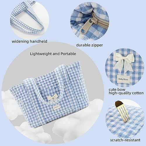 Miniatura 5 de Two Sets of Quilted Gingham Tote BagsBlack&Blue