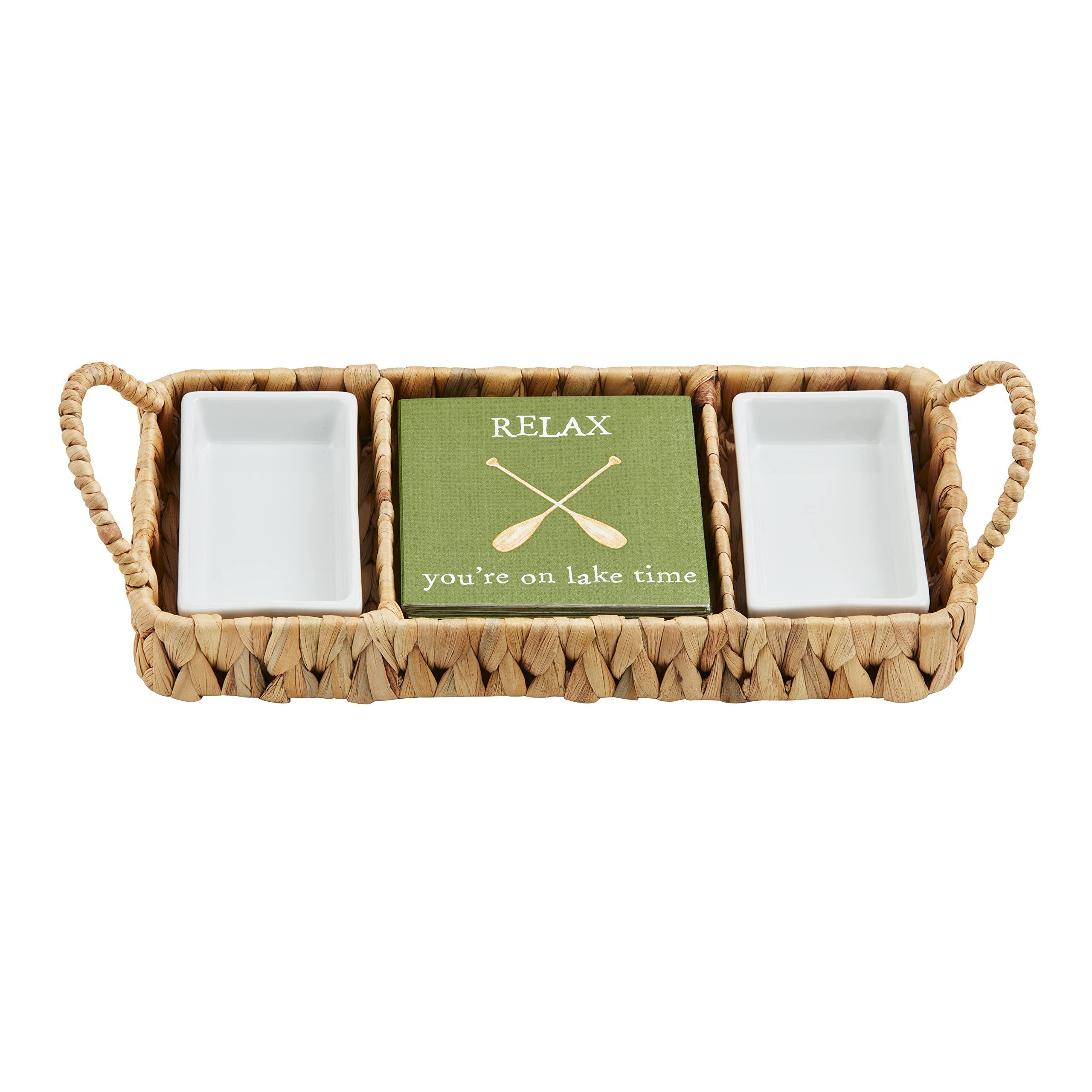 Mud Pie Hyacinth Napkin Serving Set, 5 1/2