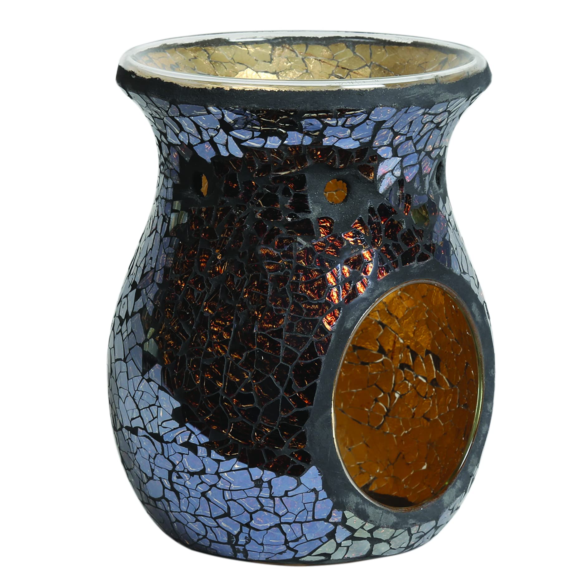 Aromatize Aroma Accessories Crackle Classic Wax Melt Burner 14cm - Amber