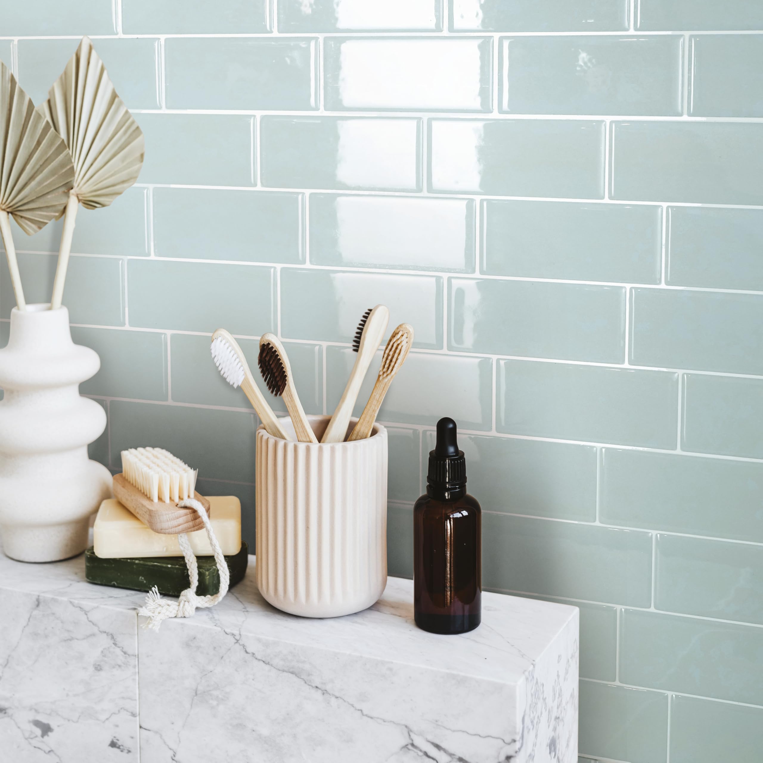 Smart Tiles Piastrelle Autoadesive Metro Lucas, 4 Fogli 29,36x21,29 Cm, Effetto 3D Per Backsplash Cucina E Bagno - 3