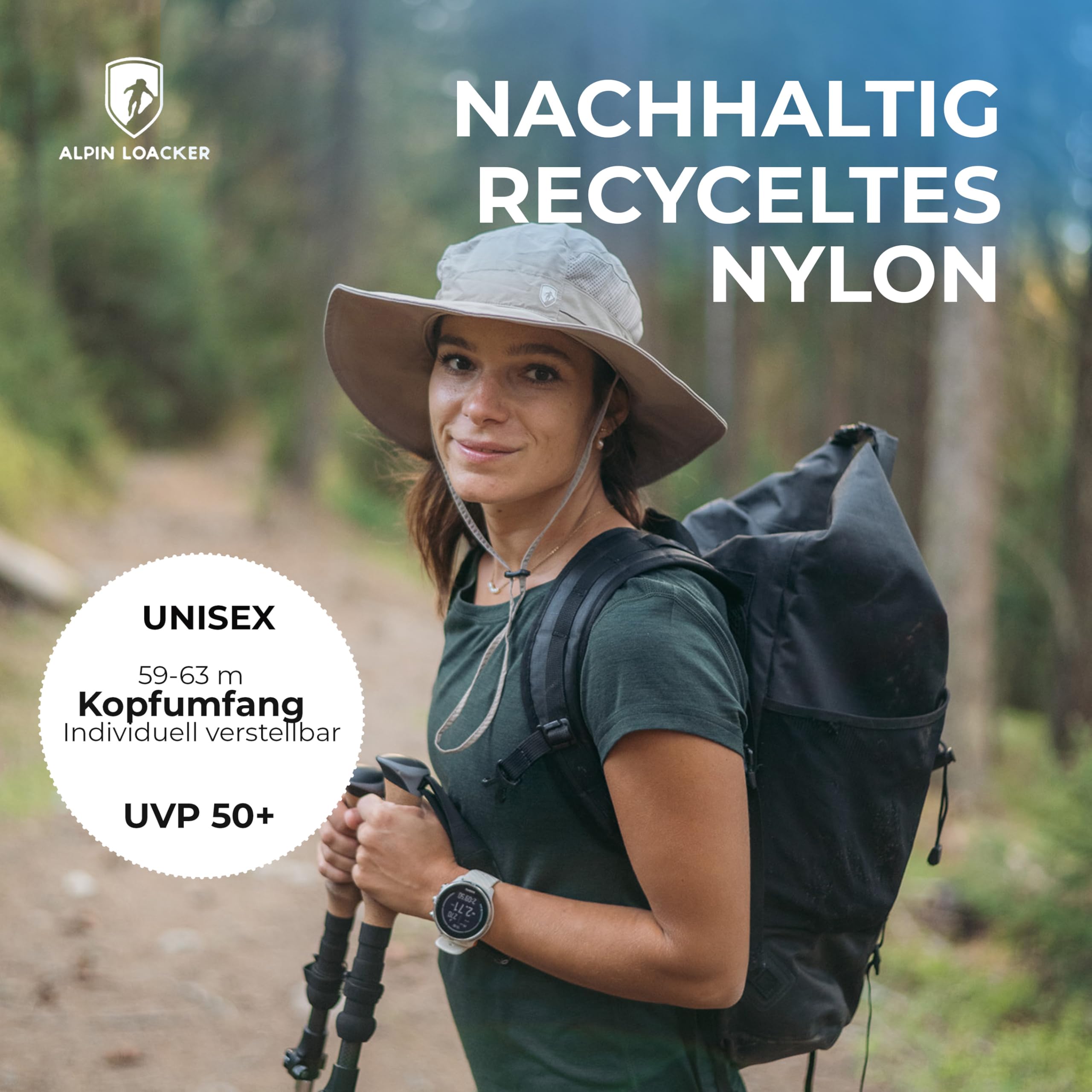 ALPIN LOACKER Regenhut wasserdicht & Leichter Sonnenhut I Atmungsaktiver Outdoor Hut für Herren & Damen I Nachhaltiger Wanderhut aus recycelten Materialien I Anglerhut perfekt für Camping & Trekking
